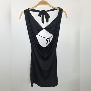 Edikted Black Open-Back Chemise